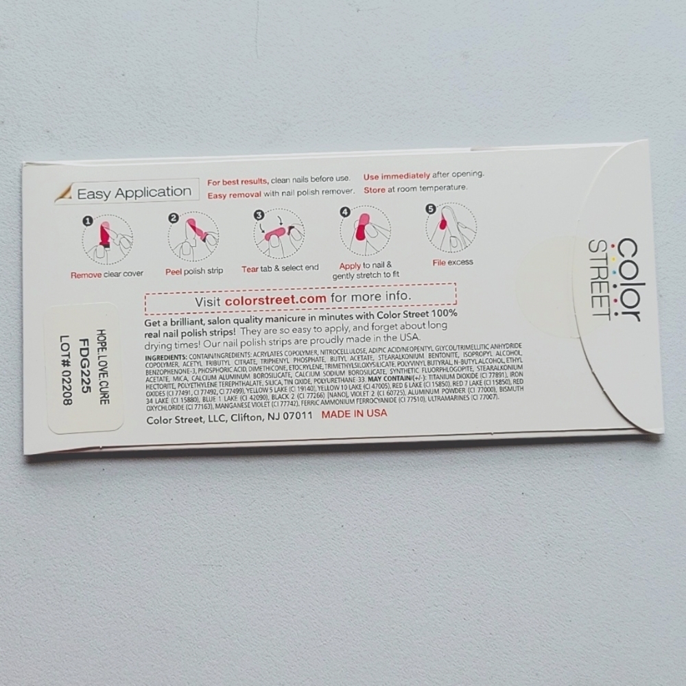 Color Street Hope, Love, Cure Real Nail Polish Strips 16 Strips NEW - Picture 4 of 9